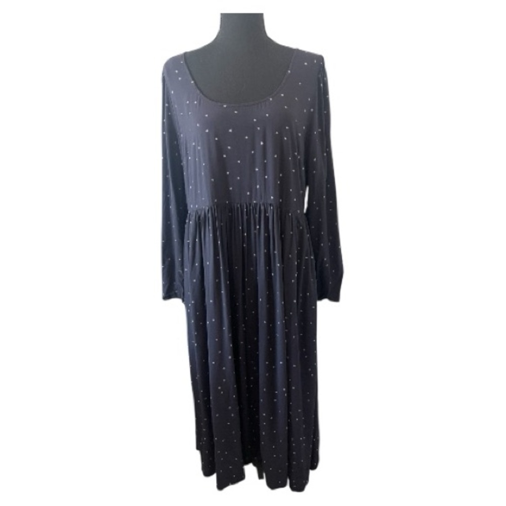 Madewell Star Scatter Midi Dress | Size 14 | Long Sleeve Black l Poshmark - Picture 4 of 9